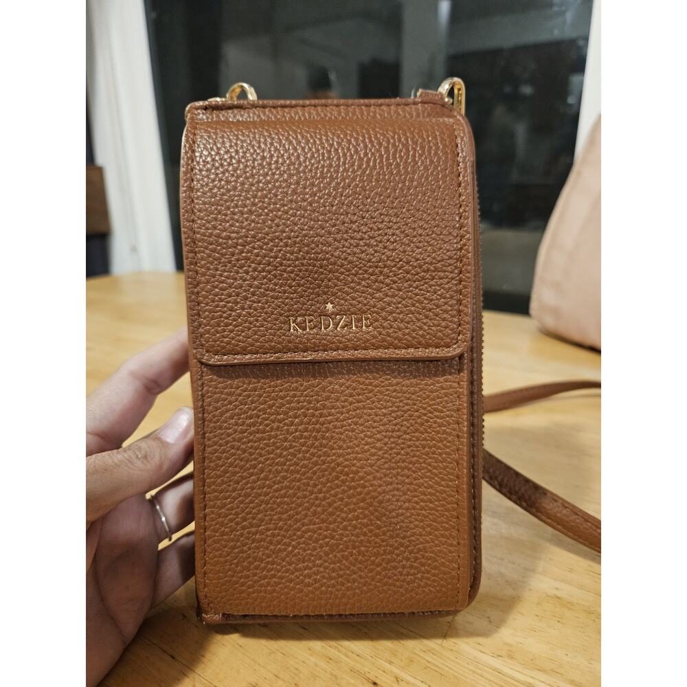 Kedzie Brown Women's Zip-Around Crossbody Wallet with Card Slots
